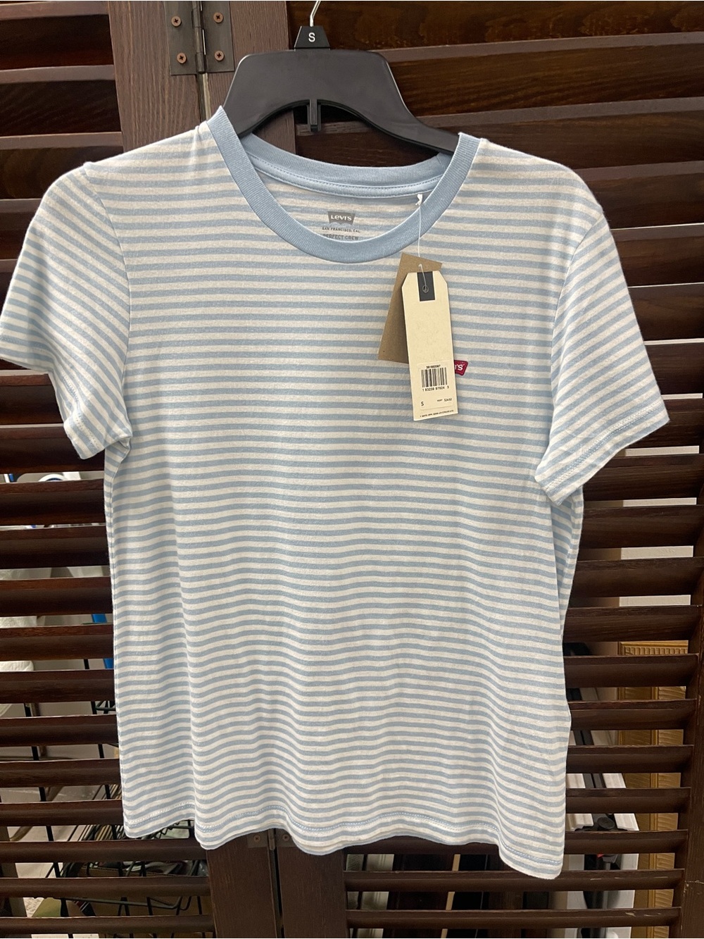 Levi's Light Blue & White Striped Crew Tee